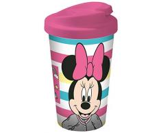Disney Mickey Mouse 12079 Minnie Mouse Coffee to go, Tazza da viaggio, riutilizzabile, in polipropilene, 400 ml, multicolore