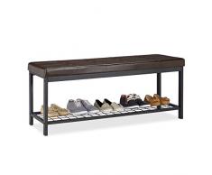 Panchetta Porta-Scarpe Relaxdays 10021566 Panca Scarpiera con Scomparto Interno HxLxP: 43x74x30 cm Marrone Bamb/ù 6 Paia