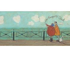 L Arte Gruppo Sam Toft Her Favourite Cloud II Stampa su Tela, Cotone, Multicolore, 1.8Â x 50Â x 100Â cm