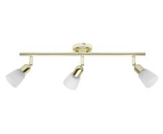 Brilliant 55316/18 - Sistema di faretti Sofia a 3 luci, in ottone/alabastro