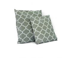 1buy3 - Federa per Cuscino, Confezione da 4 - Marocco Grigio 50 cm x 50 cm in 100% Cotone con Chiusura Lampo