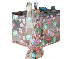 CALITEX Casa Acquerello Tovaglia Traslucido Rettangolare Multicolore 140 x 250 cm
