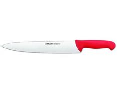Arcos Serie 2900 - Coltello da Chef Coltello da Cucina - Lama Acciaio Inossidabile Nitrum 300 mm - Manico Polipropilene Colore Rosso
