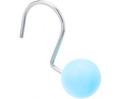 AmazonBasics - Ganci per tenda da doccia, a forma di sfera, colore azzurro, 9 UnitÃ 