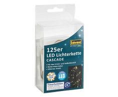 Idena LED luce catena Cascade per interni ed esterni, 125ER Warm Bianco, con Timer, funzionamento a batteria, 31352