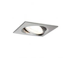 Paulmann 93623 Led Nova Faretto da Incasso Quadrato, 3 x 7 W, Gu10, In Ferro Dimmerabile, Orientabile, Ip23, Resistente AllAcqua Spruzzata, da Incasso, In Alluminio, 7 W, Spazzolato