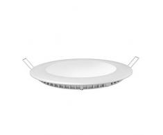 V-TAC 4861 Pannello LED da incasso, rotondo, telaio in alluminio, 18 W, 4500 K, 1350 lumen, 225 mm di diametro, 205 mm dimensioni taglio, bianco