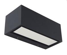 Lutec Gemini Lampada da Esterno a LED Integrato 10.5 W, Grigio Antracite, 6.5 x 9 cm