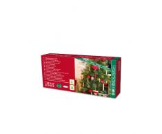 Konstsmide 1175-000 / Catena per albero LED slim line 10 piccole lampadine top con interruttore / 10 diodi bianco caldo / 4.5V trasformatore da interno/cavo verde