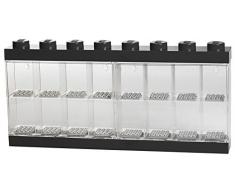 Espositore per 16 Minifigures Lego, Contenitore Impilabile da Parete o Scrivania, Nero