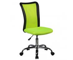 Amstyle - Sedia da scrivania per Bambini Lukas a Partire da 6 con Schienale e rotelle a Pavimento Morbido, Colore: Verde