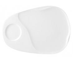 H&H 8473733 Piatto Porcellana 2Scomp 33,5X22 Arredo Tavola, Ceramica, Bianco