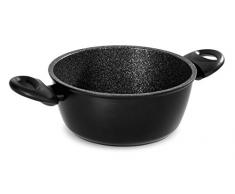 Barazzoni Granitica Extra Casseruola due manici, rivestimento interno innovativo Marmotech a 5 strati effetto pietra, Diametro cm 20, Litri 2,4. Made in Italy