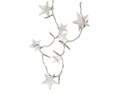 Best Season 726-26 - Catena con 16 lucine a LED a forma di stella, cavo trasparente, lunghezza 1,5 m, a batteria, con timer