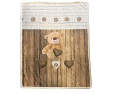 AlbertâS Plaid Teddy Sherpa, Microfibra, Multicolore, Singolo, 100 x 190 cm