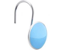 AmazonBasics - Ganci per tenda da doccia, a forma di bottone, colore azzurro, 9 UnitÃ 