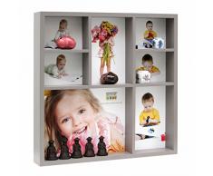 Deknudt Frames S66XL9E7 - Cornice portafoto in Legno per 7 Miniature, Colore: Talpa, 30 x 30 cm