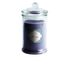 Candele DAurora Dafne Candela Profumata in Giara con Coperchio E Banda Colorata, Cera, Grigio, 6.2x6.2x15 cm