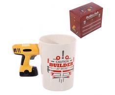 Tazza Mug Colazione in Ceramica con Manico a Forma di Trapano