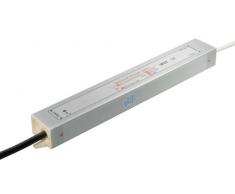 Transmedia LTE8L - Alimentatore per lampade LED da 12 V/30 W, 2.500 mA, classe di protezione IP67, cavi attacco max. 200 mm, 220 x 28 x 20 mm