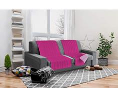 Italian Bed Linen Seduta Fascia Copridivano, Microfibra, Lilla/Fucsia, 190x60x6 cm