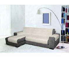 Trendy Copridivano con Penisola, Panna, 240 cm