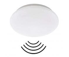 Briloner Leuchten 3362-016 Plafoniera a LED da soffitto con rilevatore di Movimento e sensore di luminositÃ Regolabile, 15 W, 1500 lm, 4000 K, Ã 29 cm â Bianco