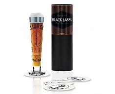 RITZENHOFF Black Label - Bicchiere da birra Ruth Berktold, in cristallo, 300 ml, con cinque sottobicchieri