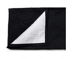 Soleil docre - Plaid Trapuntato Doubleface della Linea Orchidea, Colore: Nero