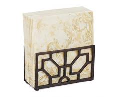 Relaxdays, Marrone Porta Tovaglioli, per Salviette da 33x33cm, Pesante, Rustico, Design Geometrico, Ghisa, colata, 1 pz