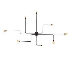 Homemania Lampada A Soffitto Spider, Nero, 190x130x15 cm