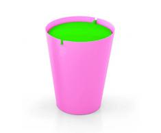 Outlook Design Italia Smarty Cestino per Rifiuti con Coperchio Basculante, Plastica, Rosa/Verde, 24x24x30 cm