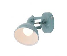 Briloner Leuchten Applique, faretto a parete con spot girevole e orientabile in un design retrò/vintage, versione: E14 max. 40 Watt, metallo, dimensioni: 15.6x10 cm, colore: bianco menta