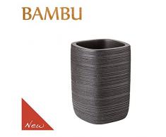 TATAY Bambu Bicchiere, Poliresina, Nero, 7,3 x 7,3 x 9,9 cm