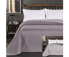 DecoKing Acciaio Grigio Antracite, Argento Coperta zweiseitig pflegeleicht Steel Silver Grey Dimgray Axel, Poliestere, Stahl Silber, 200 x 220 cm