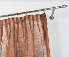InCasa - Bastone per Tenda, 20 mm, Lunghezza 280 cm, in Acciaio Satinato con Supporti più Lunghi, Colore: Grigio