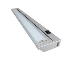 Rolux - Lampada a LED da incasso, 3008300540, A+, 5,4 W, in alluminio, luce bianca calda/argento, 575 mm