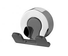 Bisk Ventura - Gancio Appendiabiti da Parete Doppio, 5,6 x 5,5 x 4,3 cm, in Zinco Cromato e Grigio
