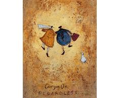 L Arte Gruppo Sam Toft Carrying on Regardless Stampa su Tela, Cotone, Multicolore, 1.8Â x 30Â x 40Â cm