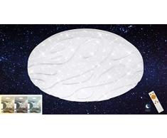 Briloner Leuchten, lampada da soffitto a LED, con motivo a onde: calda/fredda. Luce notturna, timer e telecomando. Diametro:50Â cm, in metallo e plastica. 45Â W, 50Â x 50Â x 8,9Â cm