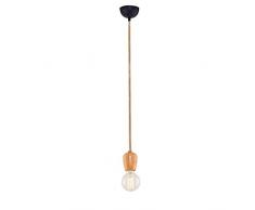 Homemania Lampada A Sospensione Line Colore EcrÃ¹, Rovere in Legno-Per Salotto, Soggiorno, Cucina, Camera, Ufficio E27, 40 W, Taglia unica
