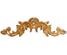 Biscottini Sopraporta Fregio Mensola Decoro Decori da Parete in Legno Finitura foglia oro Anticato L 90 x PR 3 x H 27 cm Made in Italy