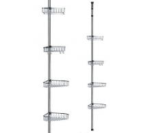 Blue Canyon Exclusive @ Purdashian Mensola angolare telescopica in Acciaio Inox antiruggine per Bagno a 4 Ripiani, Organizer da Doccia
