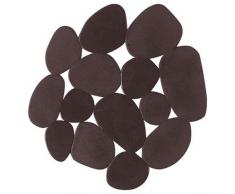 MSV in PVC Antiscivolo, Motivo Pebbles da Bagno, Set da 4, Colore: Marrone