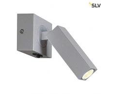 SLV Stix lampada da parete a LED 3000Â K, in alluminio, colore: grigio argento