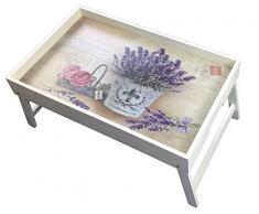 Originale GMMH tavoletta Portatile Lavanda alla Base Pieghevole Vassoio della Colazione tavolino Letto Vassoio Vassoio Comodino Pieghevole Parigi Landhaus