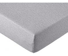 AmazonBasics - Lenzuolo con angoli Francese, in jersey mÃ©lange, Grigio 140 x 200 x 30 cm