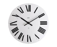Alessi 12W Firenze Orologio da Parete in ABS, Movimento al Quarzo, Bianco, bianco/nero