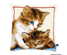 Vervaco Kit Ricamo a Punto Croce Gattini Modello Cuscino