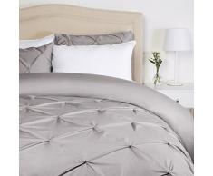 Pinzon - Parure da letto, plissettata, 200 x 200 cm - Grigio tortora